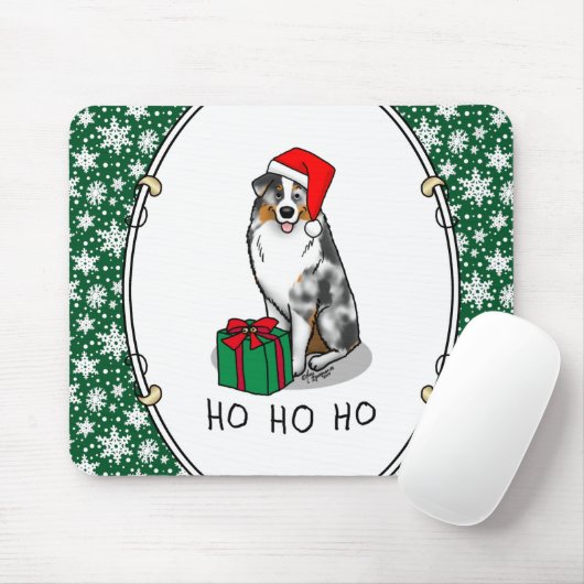 Australischer Weihnachtsschäfer (blauer Merle tan/ Mousepad (Mit Mouse)
