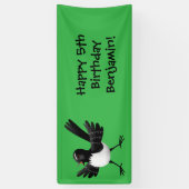 Australischer Willie Wagtail Cartoon Banner (Vertikal)