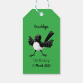 Australischer Willie Wagtail Cartoon Geschenkanhänger (Rückseite)