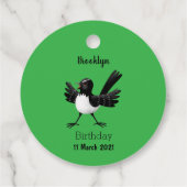 Australischer Willie Wagtail Cartoon Geschenkanhänger (Rückseite)