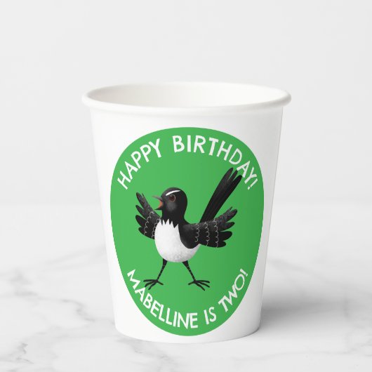 Australischer Willie Wagtail Cartoon Pappbecher