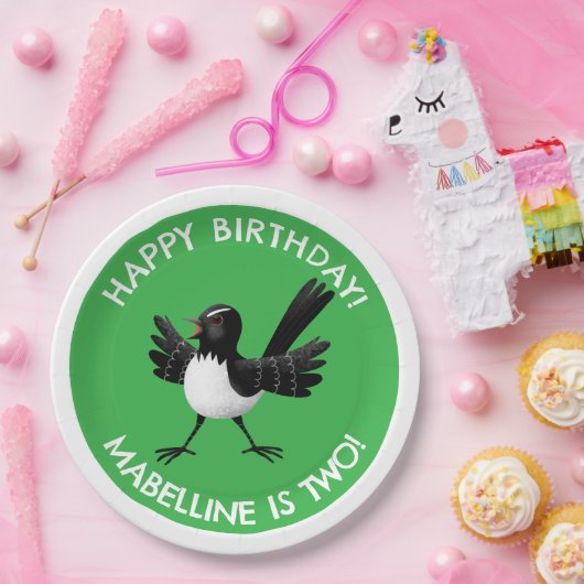 Australischer Willie Wagtail Cartoon Pappteller (Party)