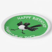 Australischer Willie Wagtail Cartoon Pappteller (Schrägansicht)