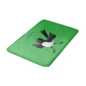 Australischer Willie Wagtail Cartoon personalisier Badematte (Schrägansicht)