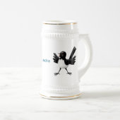 Australischer Willie Wagtail Cartoon personalisier Bierglas (VorderseiteRechts)