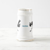 Australischer Willie Wagtail Cartoon personalisier Bierglas (Mittel)