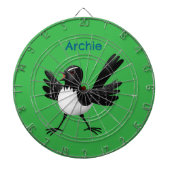 Australischer Willie Wagtail Cartoon personalisier Dartscheibe (vorne)