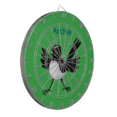 Australischer Willie Wagtail Cartoon personalisier Dartscheibe (Vorderseite Links)