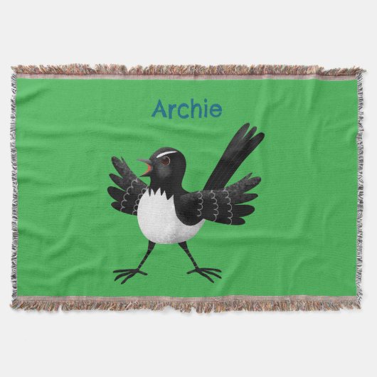 Australischer Willie Wagtail Cartoon personalisier Decke (Vorderseite)