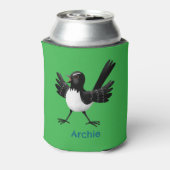 Australischer Willie Wagtail Cartoon personalisier Dosenkühler (Kanne Rückseite)