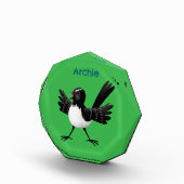 Australischer Willie Wagtail Cartoon personalisier Fotoblock (Rechts)