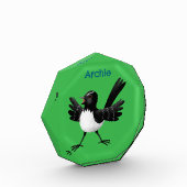 Australischer Willie Wagtail Cartoon personalisier Fotoblock (Links)