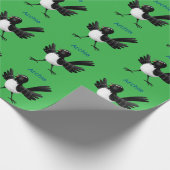 Australischer Willie Wagtail Cartoon personalisier Geschenkpapier (Ecke)