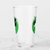 Australischer Willie Wagtail Cartoon personalisier Glas (Links)