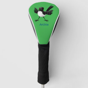 Australischer Willie Wagtail Cartoon personalisier Golf Headcover