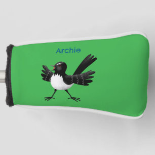 Australischer Willie Wagtail Cartoon personalisier Golf Headcover