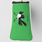 Australischer Willie Wagtail Cartoon personalisier Golf Headcover (Rotieren 90)