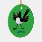 Australischer Willie Wagtail Cartoon personalisier Keramik Ornament (Rechts)