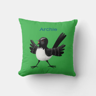 Australischer Willie Wagtail Cartoon personalisier Kissen
