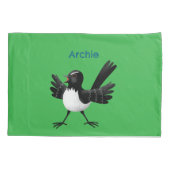 Australischer Willie Wagtail Cartoon personalisier Kissenbezug (Rückseite)
