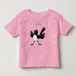 Australischer Willie Wagtail Cartoon personalisier Kleinkind T-shirt