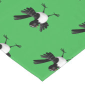 Australischer Willie Wagtail Cartoon personalisier Kurzer Tischläufer (Ecke)