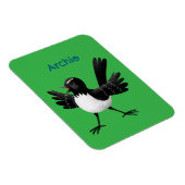 Australischer Willie Wagtail Cartoon personalisier Magnet (Rechte Seite)