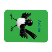 Australischer Willie Wagtail Cartoon personalisier Magnet (Horizontal)