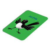 Australischer Willie Wagtail Cartoon personalisier Magnet (Linke Seite)