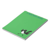 Australischer Willie Wagtail Cartoon personalisier Notizblock (Rotiert)