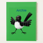 Australischer Willie Wagtail Cartoon personalisier Planer (Rückseite)