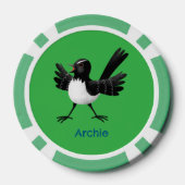 Australischer Willie Wagtail Cartoon personalisier Pokerchips (Rückseite)