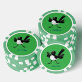 Australischer Willie Wagtail Cartoon personalisier Pokerchips (Stapel)