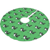 Australischer Willie Wagtail Cartoon personalisier Polyester Weihnachtsbaumdecke (Schrägansicht)