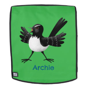 Australischer Willie Wagtail Cartoon personalisier Rucksack