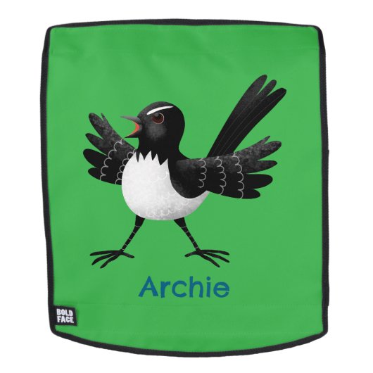 Australischer Willie Wagtail Cartoon personalisier Rucksack (Abnehmbare Front)