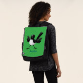 Australischer Willie Wagtail Cartoon personalisier Rucksack (Ausgewaschen)