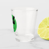 Australischer Willie Wagtail Cartoon personalisier Schnapsglas (Rechts)