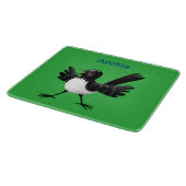 Australischer Willie Wagtail Cartoon personalisier Schneidebrett (Ecke)