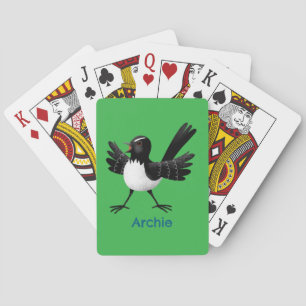 Australischer Willie Wagtail Cartoon personalisier Spielkarten