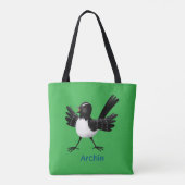 Australischer Willie Wagtail Cartoon personalisier Tasche (Rückseite)