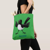 Australischer Willie Wagtail Cartoon personalisier Tasche (Von Nahem)