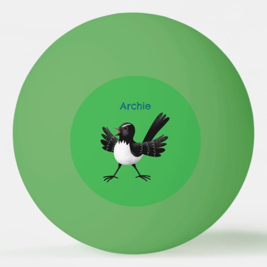 Australischer Willie Wagtail Cartoon personalisier Tischtennisball (Vorderseite)