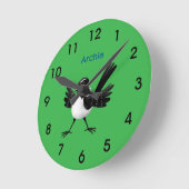 Australischer Willie Wagtail Cartoon Runde Wanduhr (Winkel)