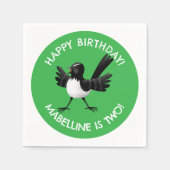 Australischer Willie Wagtail Cartoon Serviette (Vorderseite)