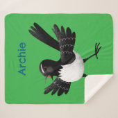 Australischer Willie Wagtail Cartoon Sherpadecke (Vorderseite (Horizontal))