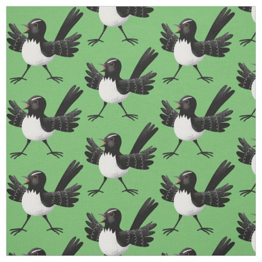Australischer Willie Wagtail Cartoon Stoff (Muster)