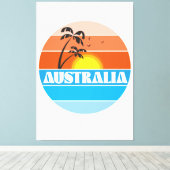 Australisches 80er-Retrologo Leinwanddruck (Insitu (Holzboden))