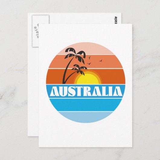 Australisches 80er-Retrologo Postkarte (Vorne/Hinten)