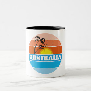 Australisches 80er-Retrologo Zweifarbige Tasse